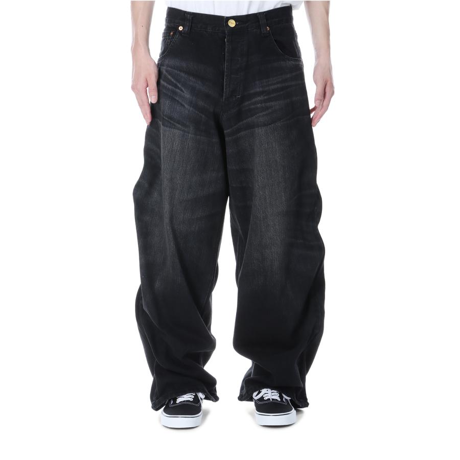 【P5倍】Wire Denim Wide Pants - BLACK (G14PT045) KAMIYA(カミヤ) | 