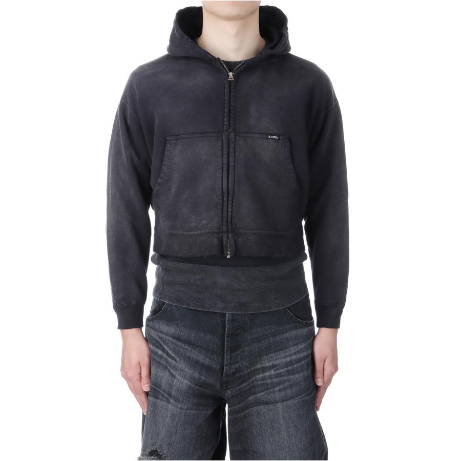 【P5倍】KMY-ROSE Distressed Zip Hoodie - BLACK (G14HD074) KAMIYA(カミヤ) |  | 01