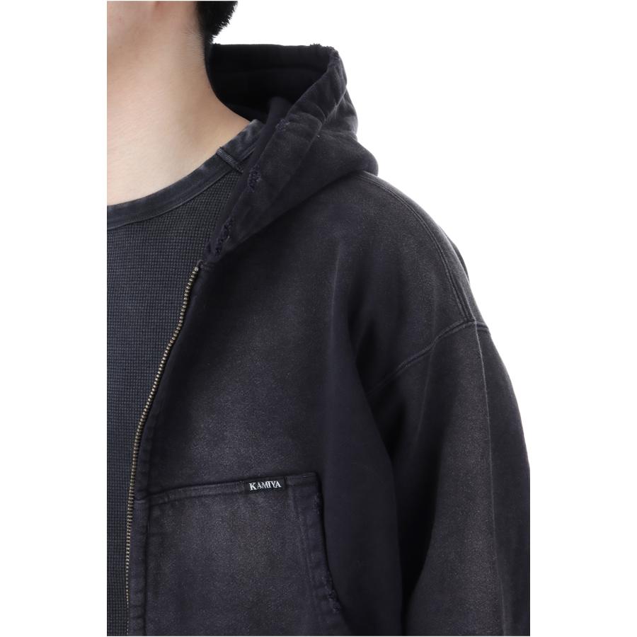 【P5倍】KMY-ROSE Distressed Zip Hoodie - BLACK (G14HD074) KAMIYA(カミヤ) |  | 04