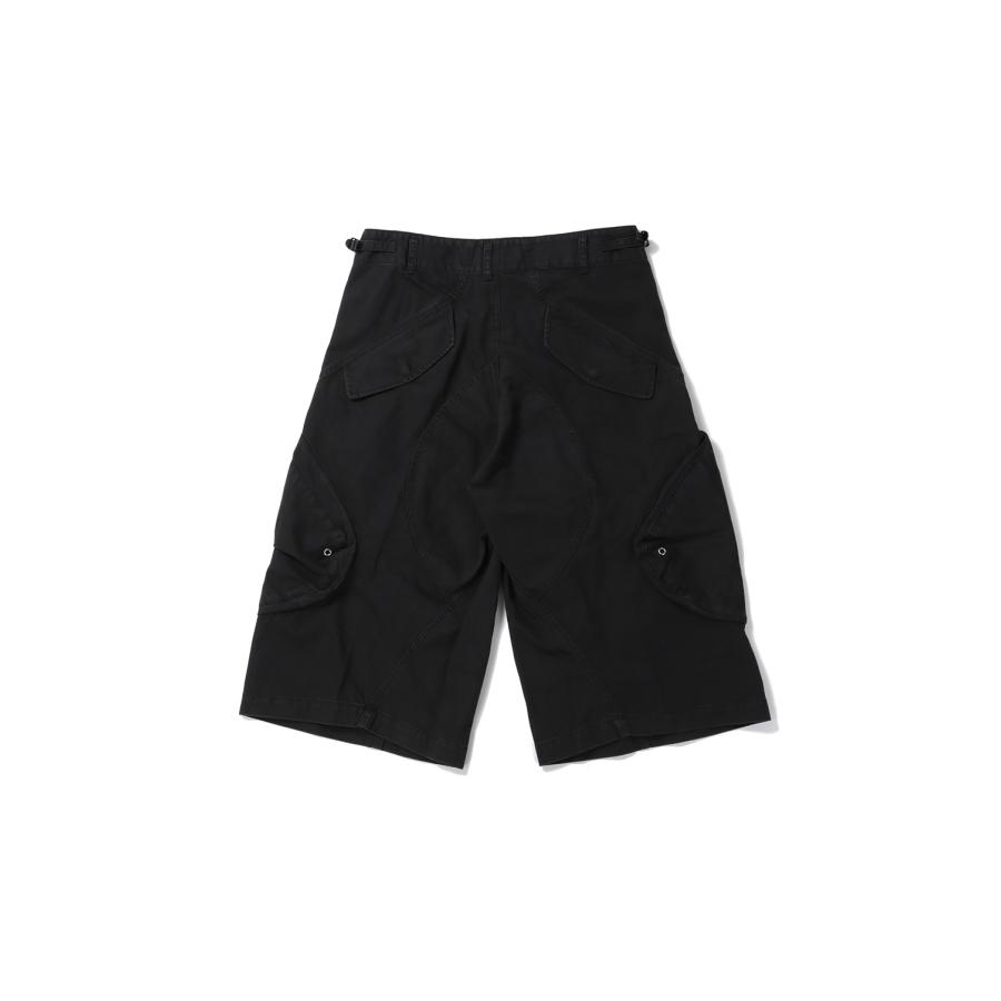 【P5倍 / SALE】3D TWISTED CARGO SHORTS - BLACK (NF251P04) NVRFRGT(ネヴァーフォーゲット) |  | 01