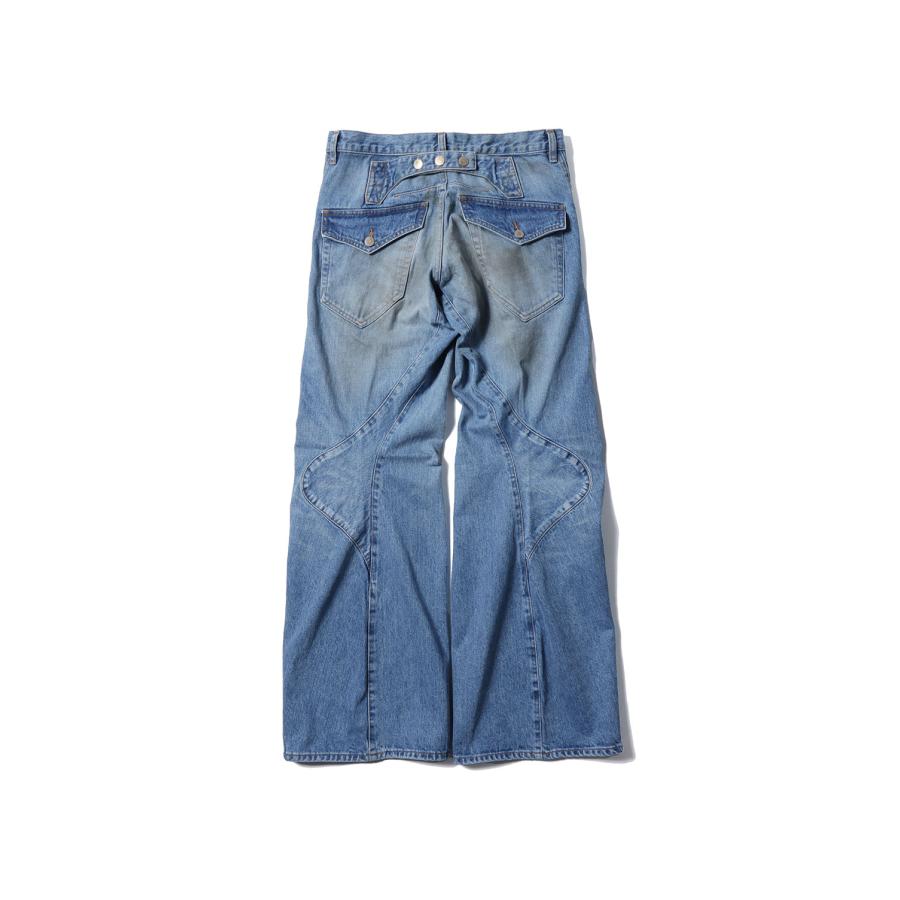 【P5倍 / SALE】3D TWISTED JEANS 2.0 - DISTRESSED FADED INDIGO (NF251P09A) NVRFRGT(ネヴァーフォーゲット) |  | 01