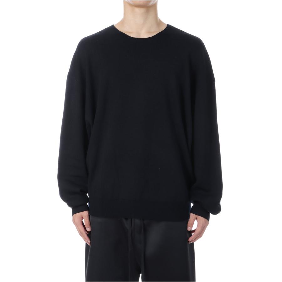 【P2倍】Merino Long Sleeve Crewneck Sweater / Jet Black (192SP256490F) ESSENTIALS(エッセンシャルズ) | 