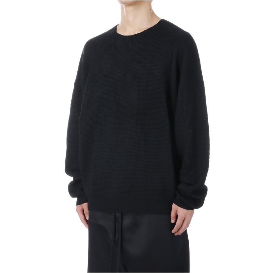 【P2倍】Waffle Long Sleeve Crewneck Sweater / Jet Black (192SP256160F) ESSENTIALS(エッセンシャルズ) |  | 01