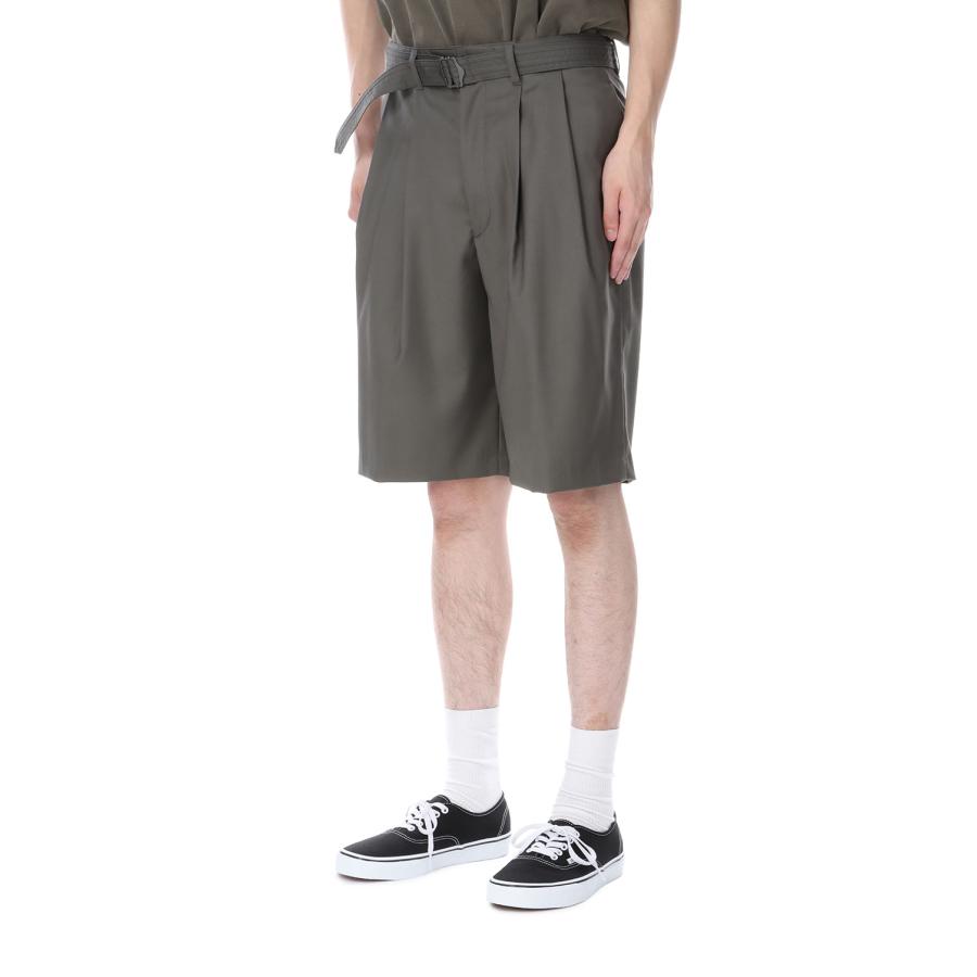 【P5倍 / SALE】Hemingway Belted Shorts - Olive Gray (AODMPT001) ANOTHER OFFICE(アナザー・オフィス) |  | 01