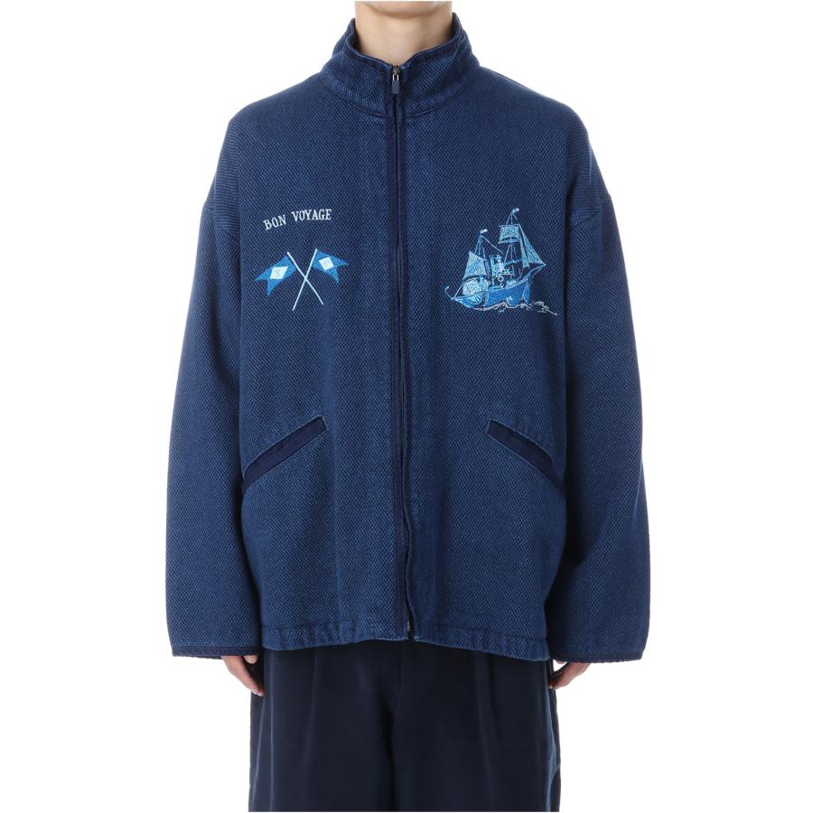 PC KENDO ZIP UP JACKET EMBROIDERY (LE TOUR DU MONDE) / BLUE