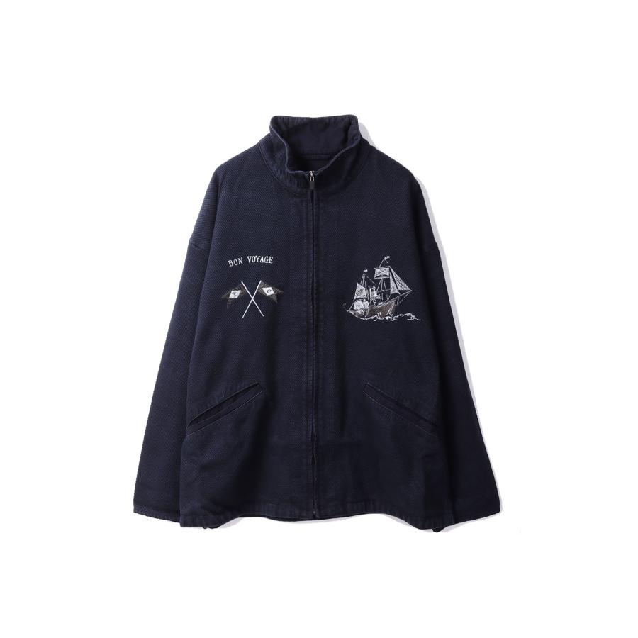 【P5倍】PC KENDO ZIP UP JACKET EMBROIDERY (LE TOUR DU MONDE) / DARK NAVY (PC-001-3502) Porter Classic(ポータークラシック) | 