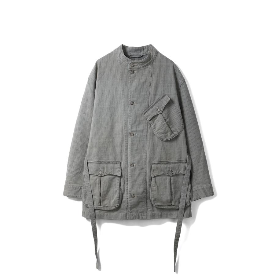 P2倍】FADED STRIPE MOTORCYCLE JACKET / GRAY (PC-003-3545) Porter