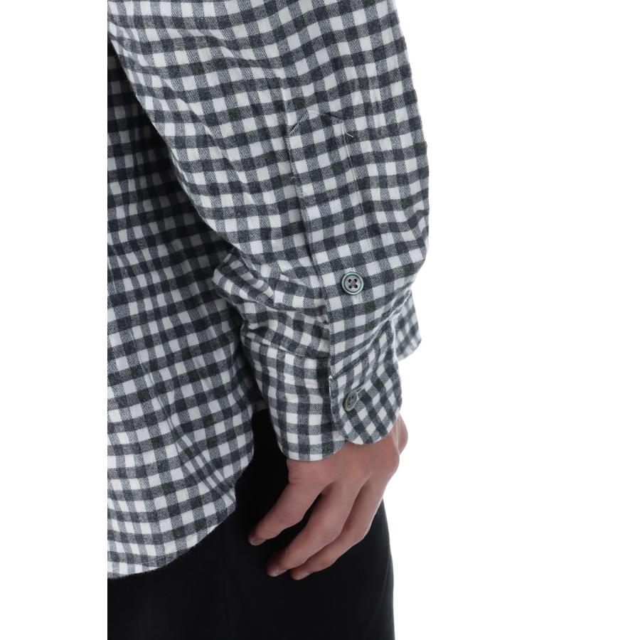 P2倍】ROLL UP FLANNEL GINGHAM CHECK SHIRT / CHARCOAL GRAY (PC-016