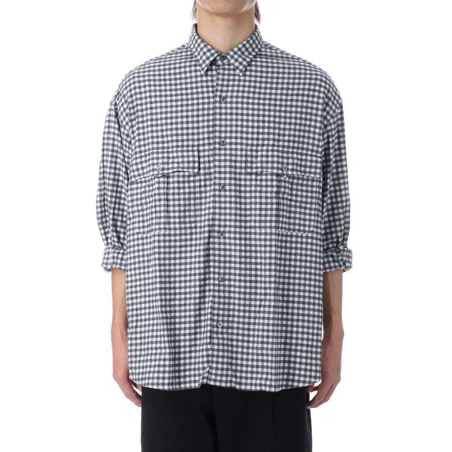 【P2倍】ROLL UP FLANNEL GINGHAM CHECK SHIRT / CHARCOAL GRAY (PC-016-3684) Porter Classic(ポータークラシック) |  | 07