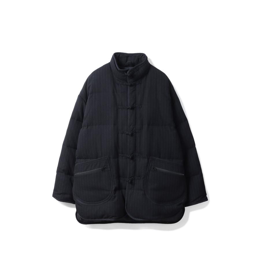 【P2倍】PIN STRIPE CHINESE DOWN JACKET / BLACK (PC-031-3606) Porter Classic(ポータークラシック) | 