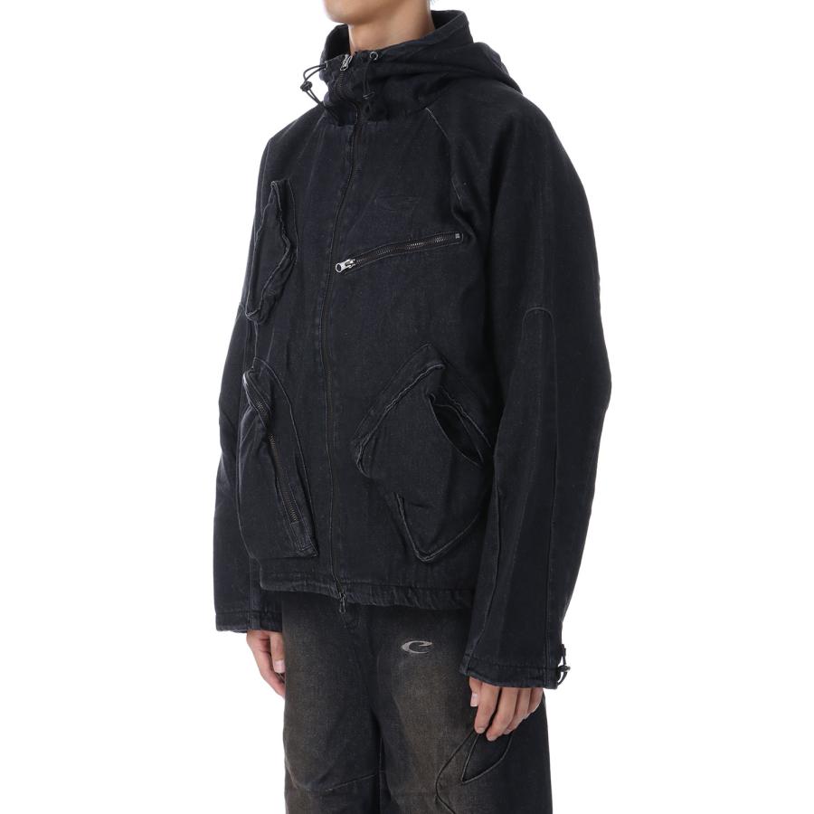 CPG RHOMBUS POCKET FADE DENIM JACKET - BLACK (25AW-CPG-02 / FS1881