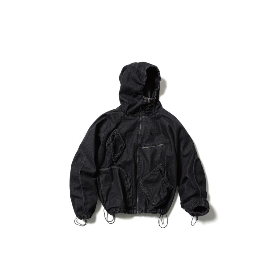 CPG RHOMBUS POCKET FADE DENIM JACKET - BLACK (25AW-CPG-02 / FS1881