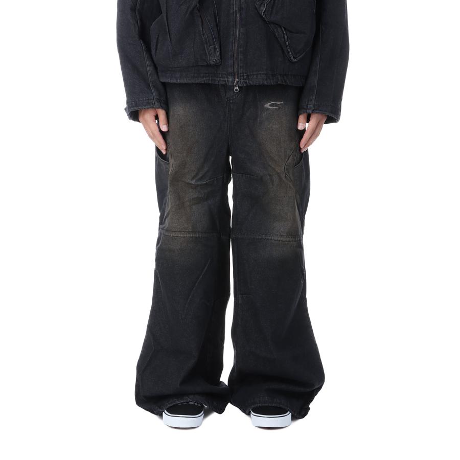 【P2倍】CPG RHOMBUS FADE DENIM PANTS - BLACK (25AW-CPG-08 / FS1882) F-LAGSTUF-F(フラグスタフ) | 