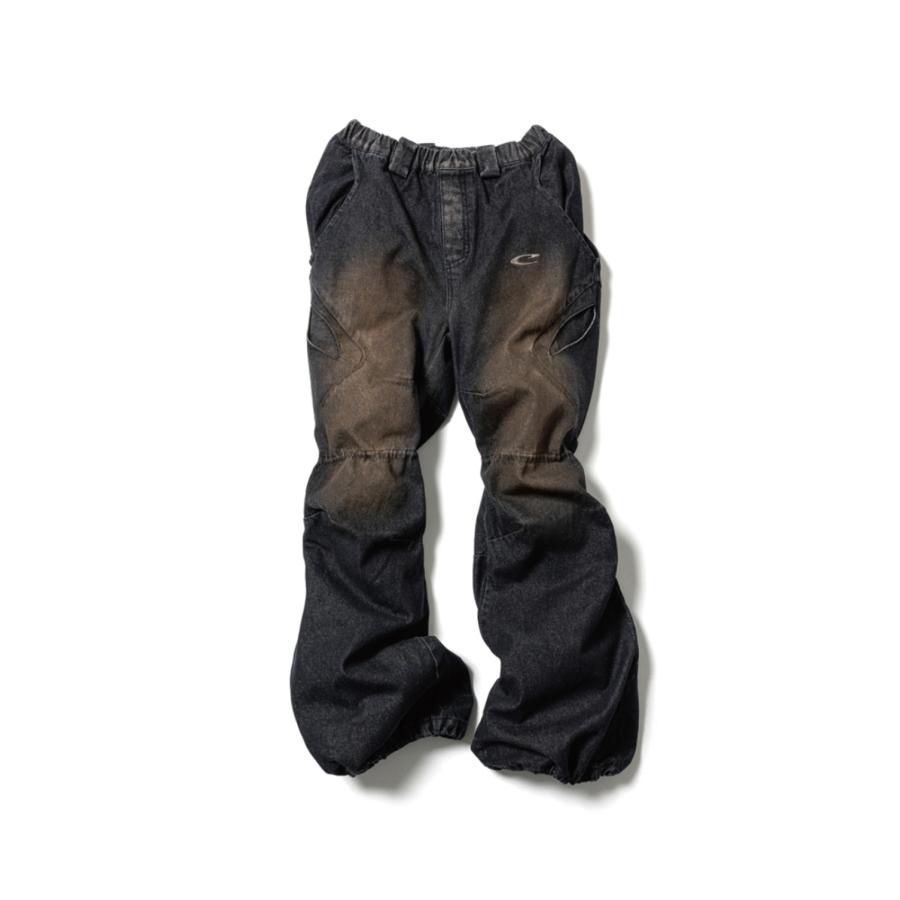 【P2倍 / SALE】CPG RHOMBUS FADE DENIM PANTS - BLACK (25AW-CPG-08 / FS1882) F-LAGSTUF-F(フラグスタフ) |  | 08