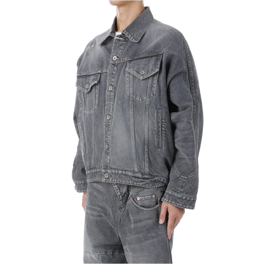 【P2倍 / SALE】DISTORTED CUTTING DENIM JACKET - BLACK (25AW24BL235) doublet(ダブレット) |  | 01