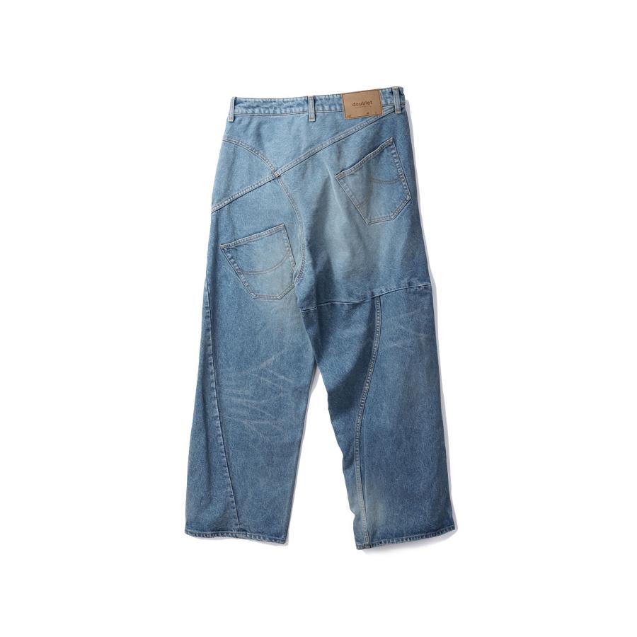【P2倍 / SALE】DISTORTED CUTTING DENIM PANTS - INDIGO (25AW24PT323) doublet(ダブレット) |  | 08