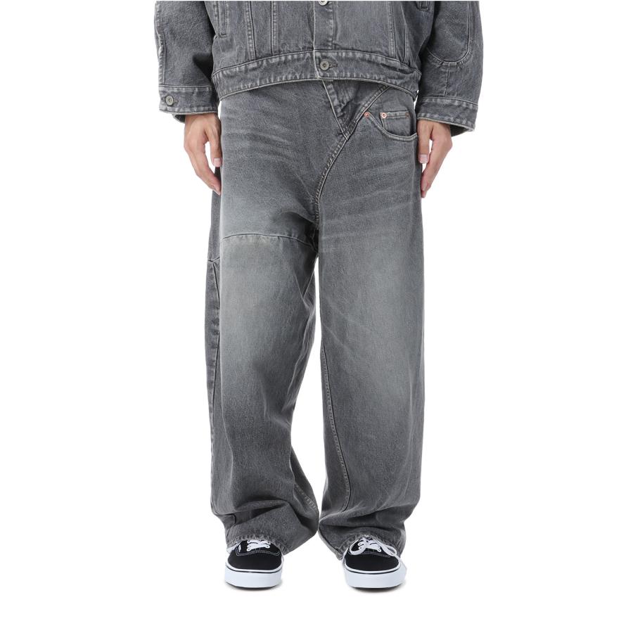 【P2倍】DISTORTED CUTTING DENIM PANTS - BLACK (25AW24PT323) doublet(ダブレット) | 