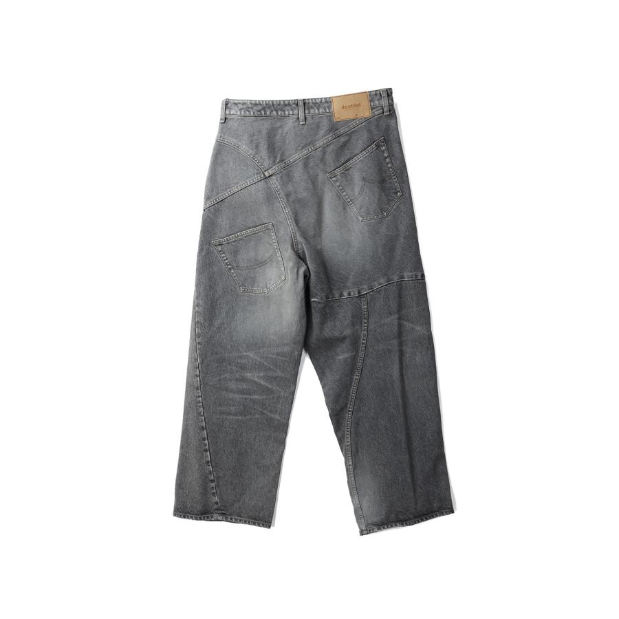 【P2倍 / SALE】DISTORTED CUTTING DENIM PANTS - BLACK (25AW24PT323) doublet(ダブレット) |  | 08