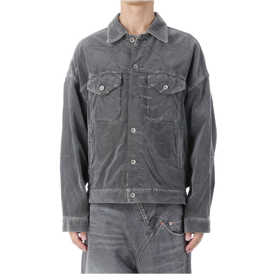 【P2倍】BONE APPLIQUE CORDUROY JACKET - GREY (25AW30BL238) doublet(ダブレット) | 
