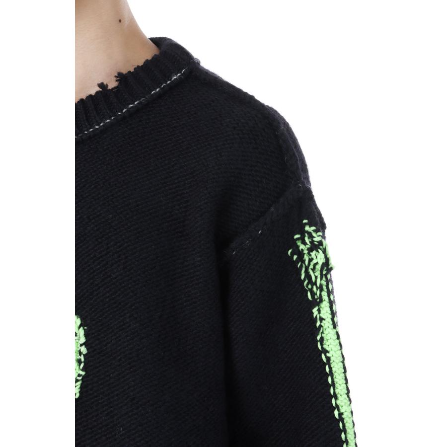 GLOW-IN-THE-DARK SKULL KNIT PULLOVER - BLACK (25AW66KN199) doublet