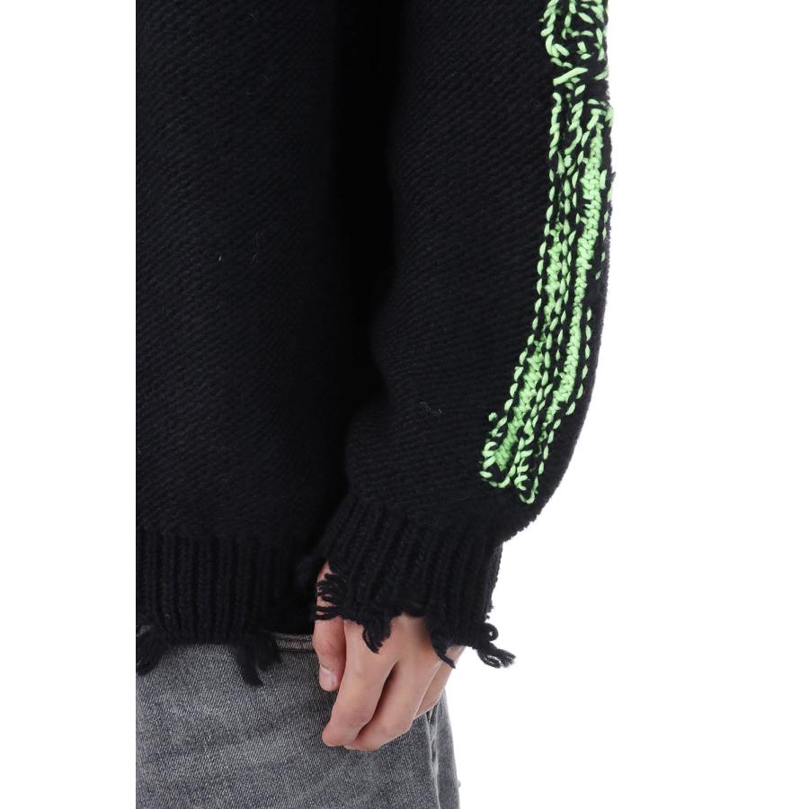 GLOW-IN-THE-DARK SKULL KNIT PULLOVER - BLACK (25AW66KN199) doublet
