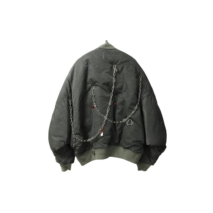 KEY CHAIN DECORATED BOMBER JACKET - KHAKI (25AW18BL223) doublet
