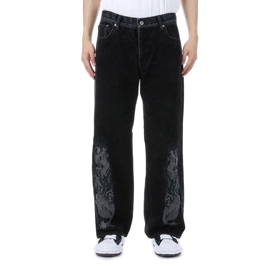 【P2倍 / SALE】FLOCKED DEINM EMBROIDERED PANTS - BLACK (25AW20PT325) doublet(ダブレット) |  | 03