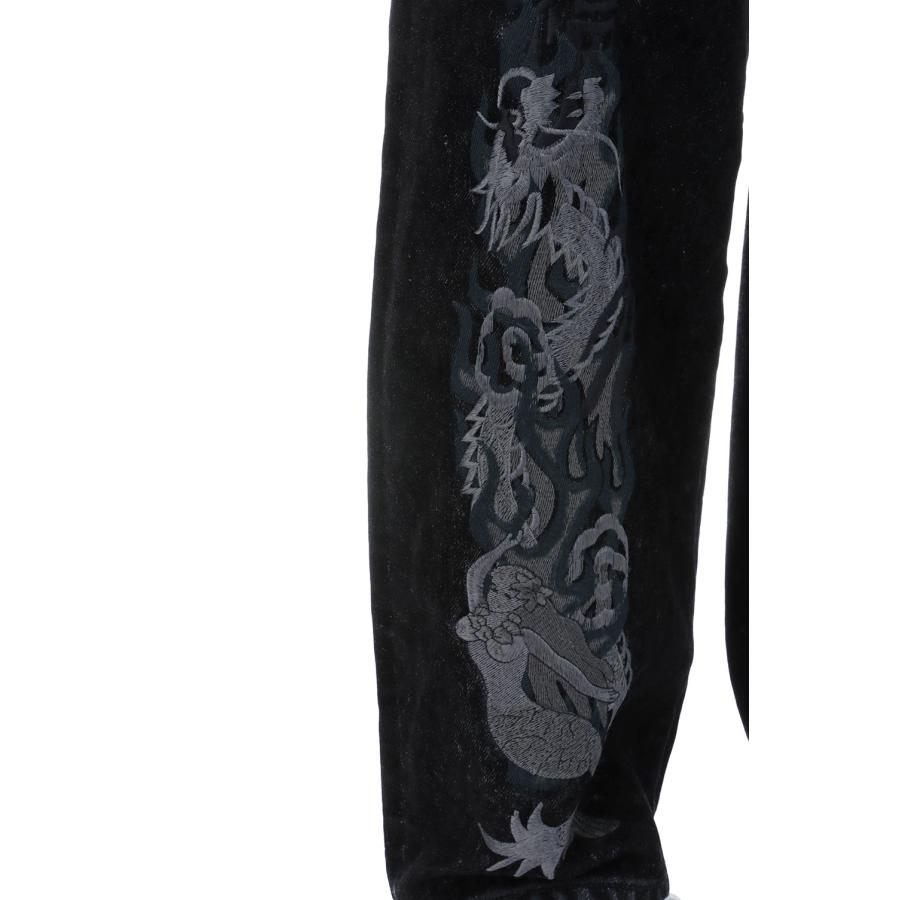 【P2倍】FLOCKED DEINM EMBROIDERED PANTS - BLACK (25AW20PT325) doublet(ダブレット) |  | 08