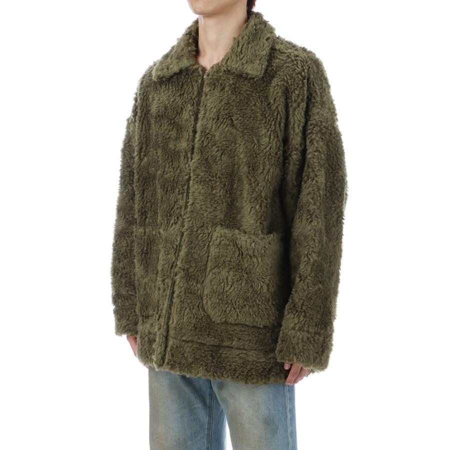 【P2倍】HAND-PAINTED HEMP FAUX FUR JACKET - KHAKI (25AW10BL227) doublet(ダブレット) |  | 01