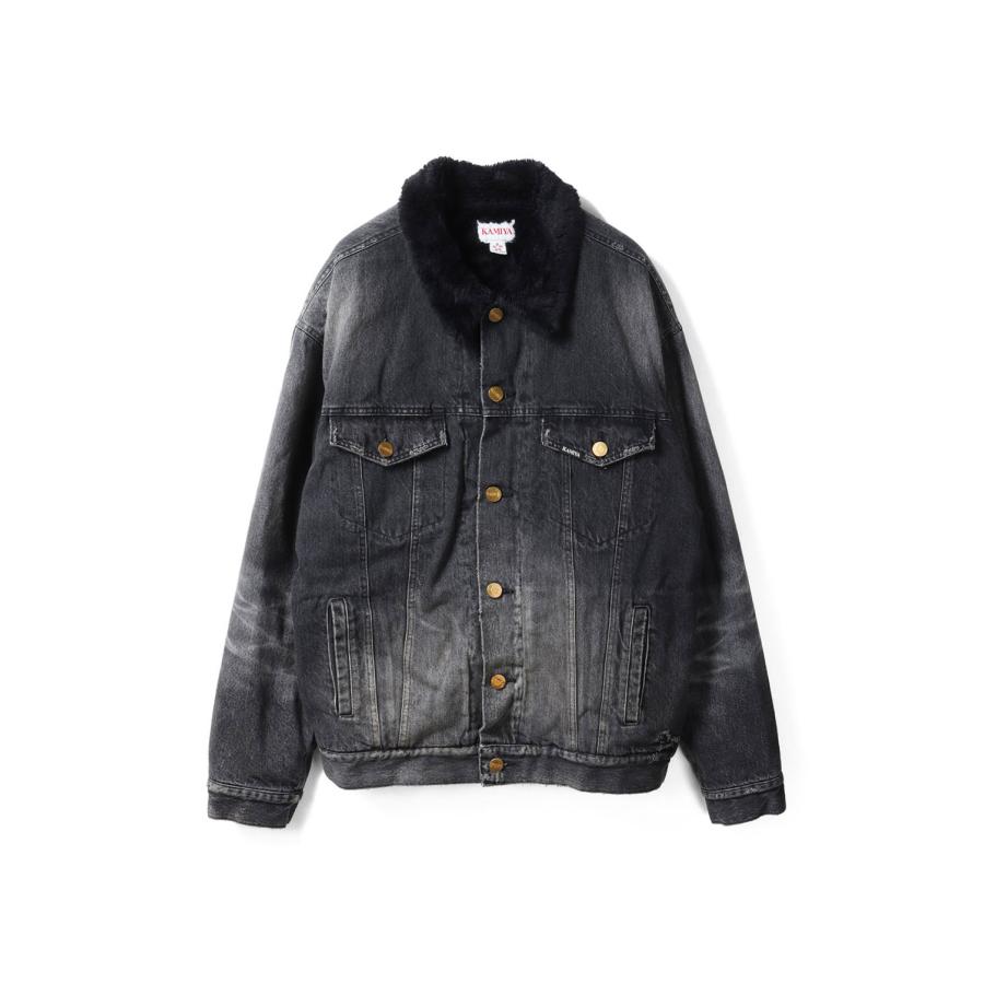 【P5倍】Boa Lining Denim Jacket - BLACK (G15BL048) KAMIYA(カミヤ) | 