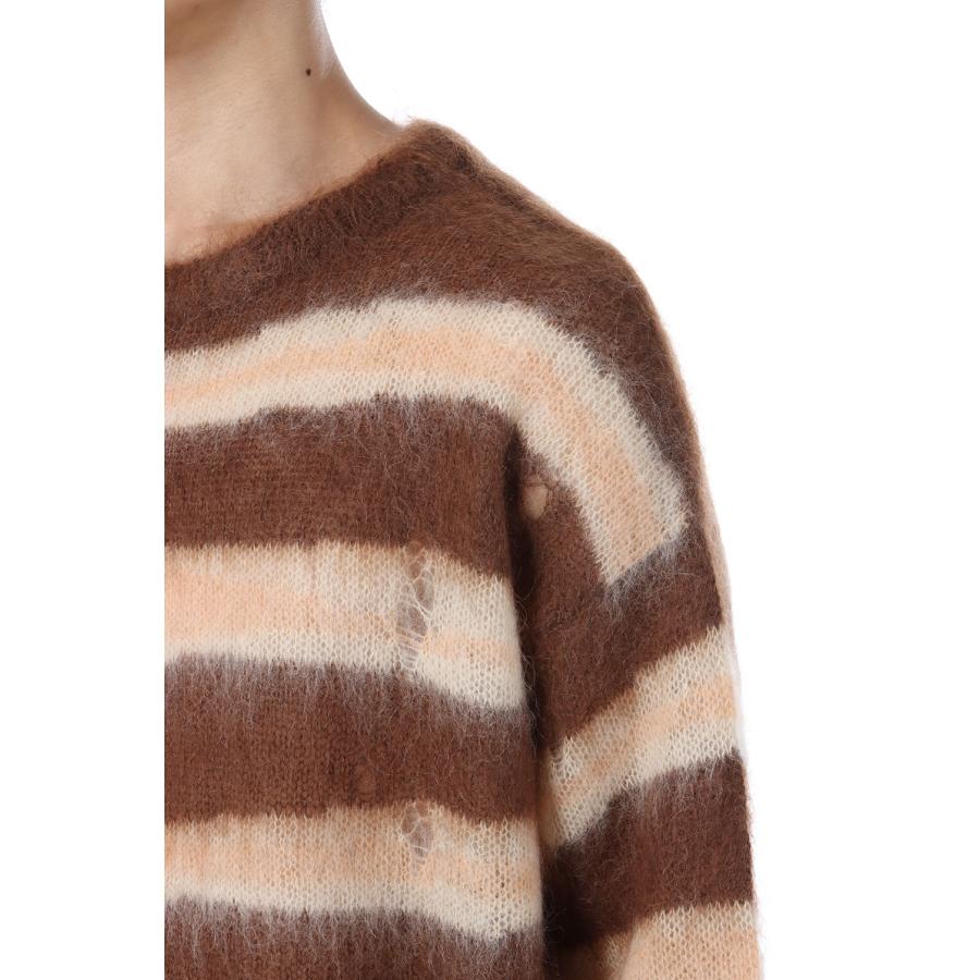 Distressed Border Mohair Sweater - BROWN (G15PO071) KAMIYA(カミヤ) |  | 03