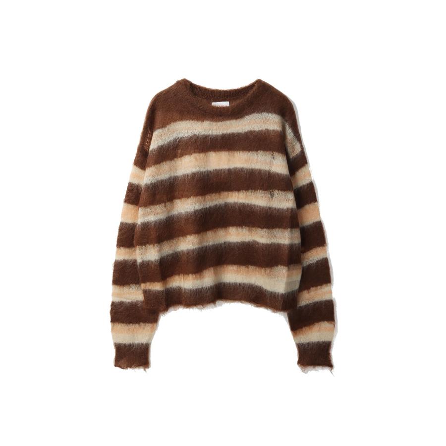 Distressed Border Mohair Sweater - BROWN (G15PO071) KAMIYA(カミヤ) |  | 05
