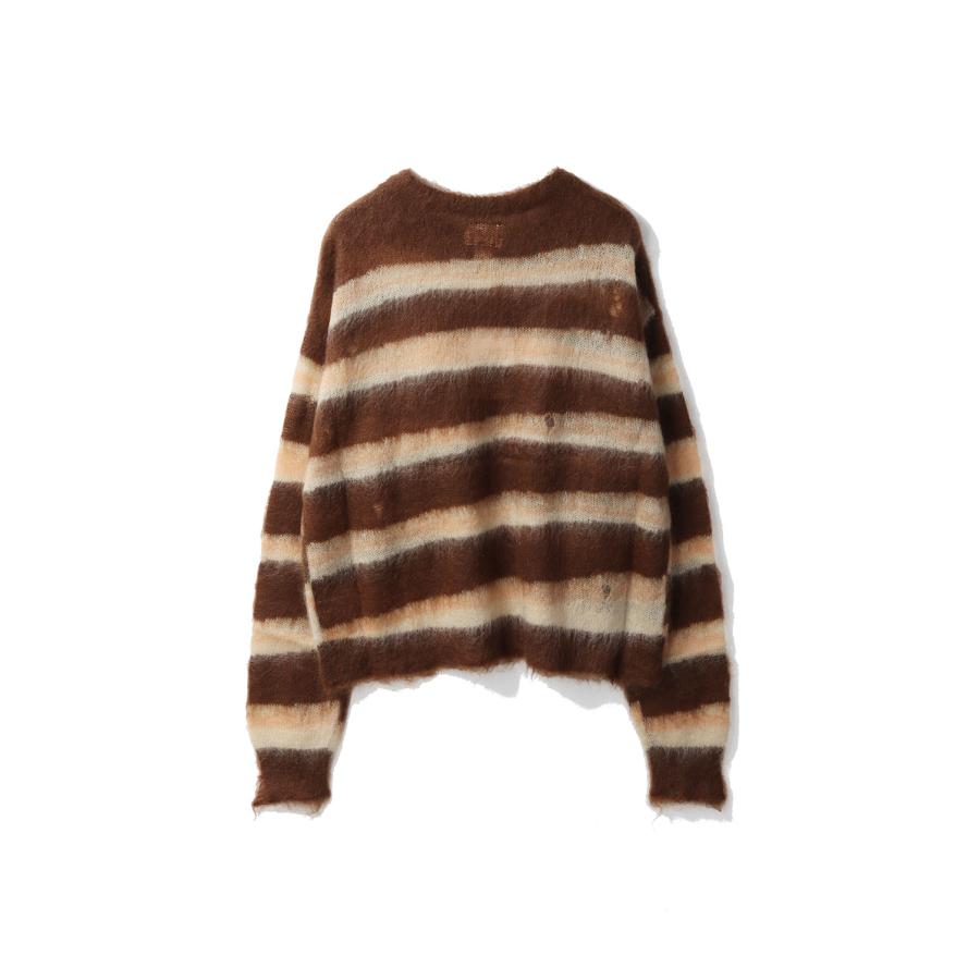 Distressed Border Mohair Sweater - BROWN (G15PO071) KAMIYA(カミヤ) |  | 06