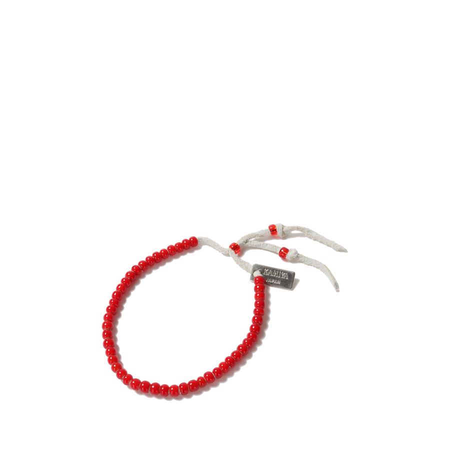 【P5倍】Glass Beaded Bracelet - RED (G15AC217) KAMIYA(カミヤ) | 