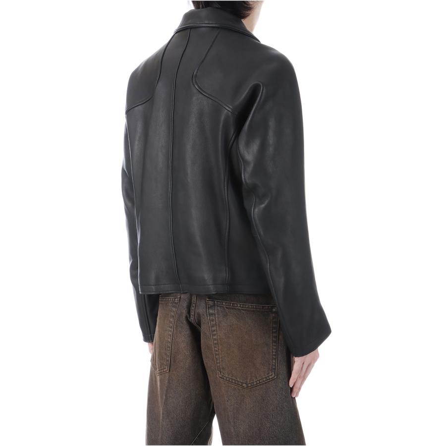【SALE】LEATHER PANELED ZIP UP JACKET - BLACK (NF252J07) NVRFRGT(ネヴァーフォーゲット) |  | 04