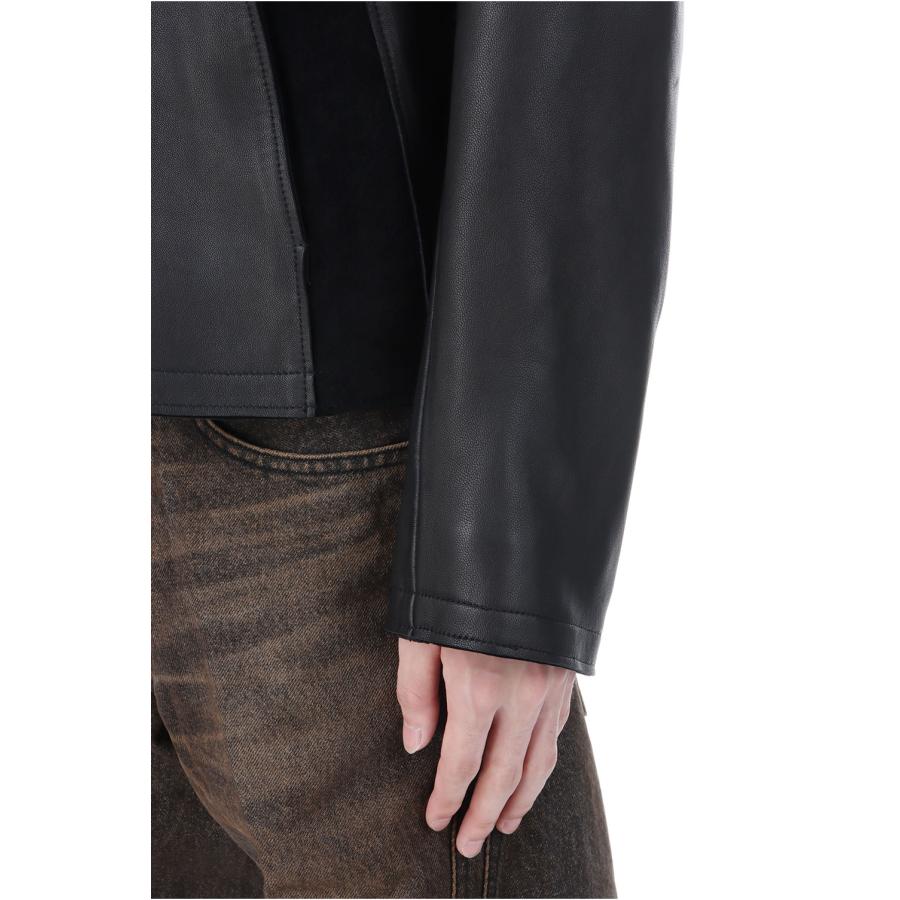 【SALE】LEATHER PANELED ZIP UP JACKET - BLACK (NF252J07) NVRFRGT(ネヴァーフォーゲット) |  | 06