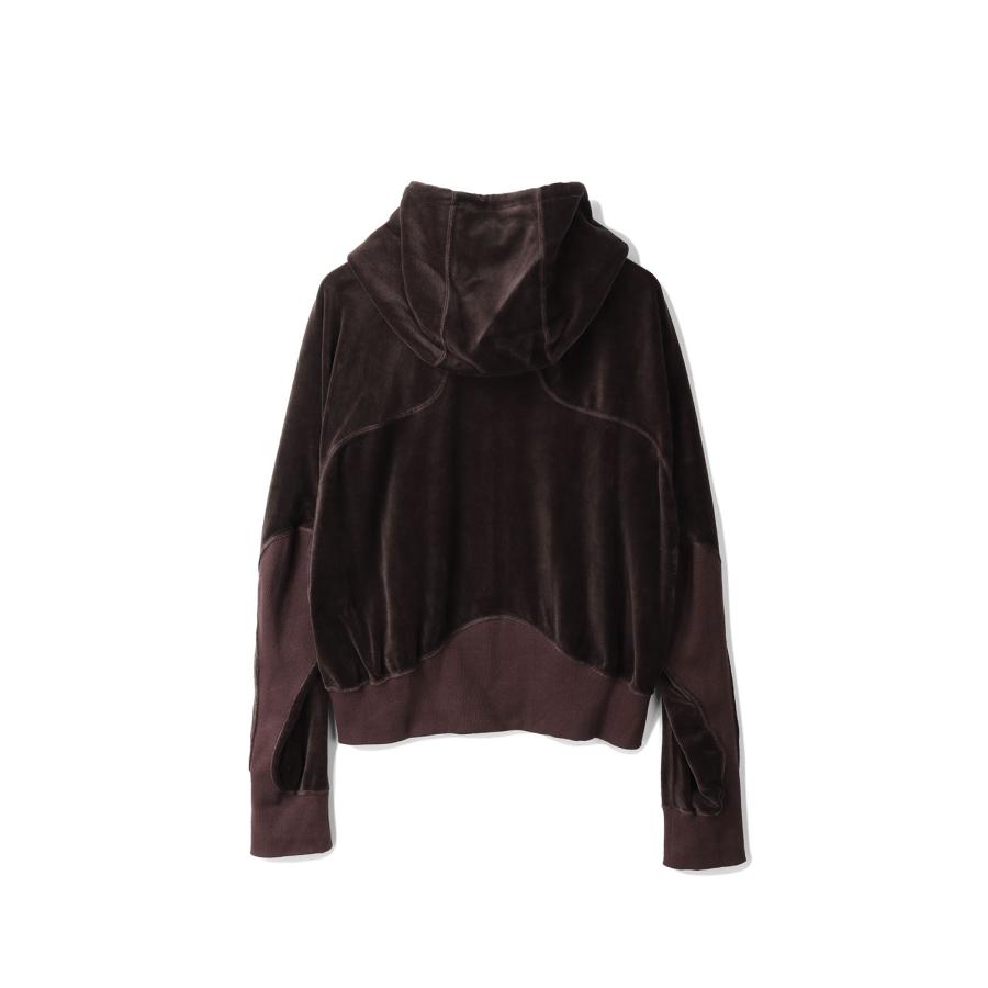 【SALE】VELOUR ZIP UP HOODIE - BROWN (NF252T04) NVRFRGT(ネヴァーフォーゲット) |  | 01