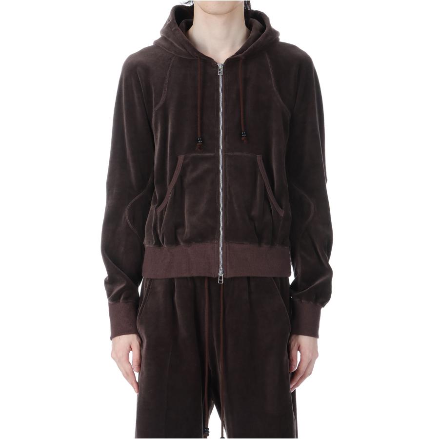 【SALE】VELOUR ZIP UP HOODIE - BROWN (NF252T04) NVRFRGT(ネヴァーフォーゲット) |  | 02