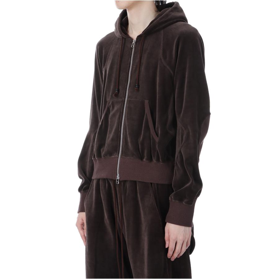 【SALE】VELOUR ZIP UP HOODIE - BROWN (NF252T04) NVRFRGT(ネヴァーフォーゲット) |  | 03