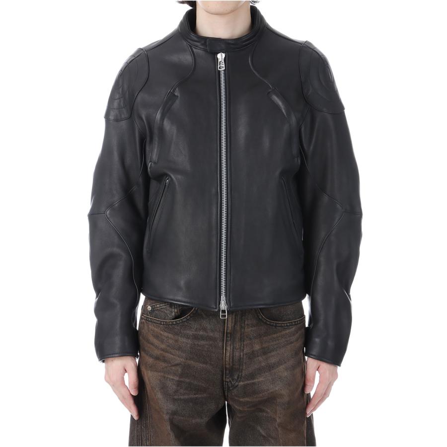 LEATHER MOTORCYCLE JACKET - BLACK (NF252J06) NVRFRGT(ネヴァーフォーゲット) |  | 02