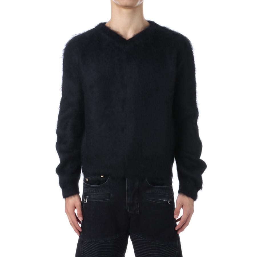 【SALE】BRUSHED MOHAIR V-NECK SWEATER - BLACK (NF252K02) NVRFRGT(ネヴァーフォーゲット) |  | 02