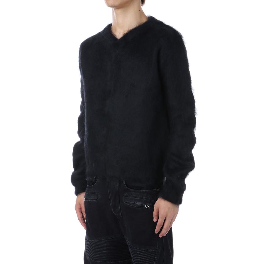 【SALE】BRUSHED MOHAIR V-NECK SWEATER - BLACK (NF252K02) NVRFRGT(ネヴァーフォーゲット) |  | 03