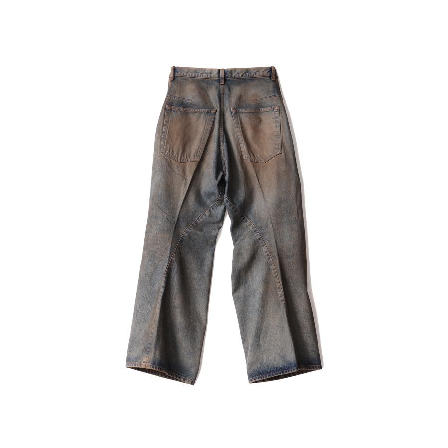 【SALE】3D TWISTED WIDE LEG JEANS - MUD FADED INDIGO (NF251P14A) NVRFRGT(ネヴァーフォーゲット) |  | 01