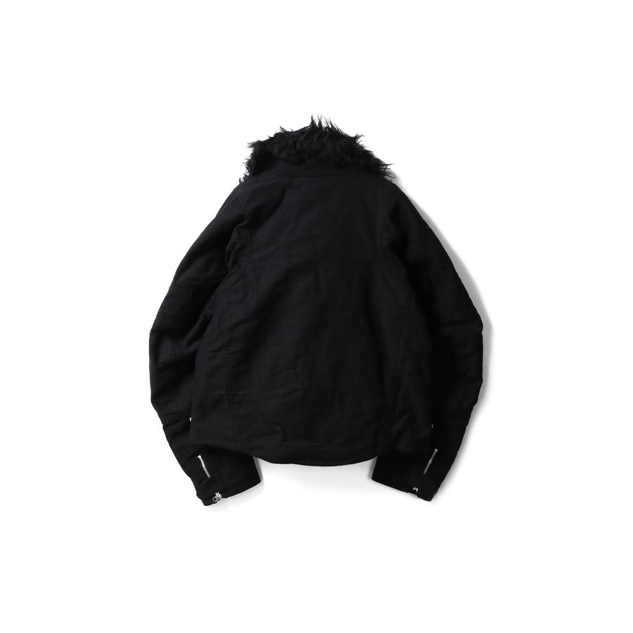 PADDED SHEARING COLLAR BIKER JACKET - BLACK (NF252J03) NVRFRGT(ネヴァーフォーゲット) |  | 01