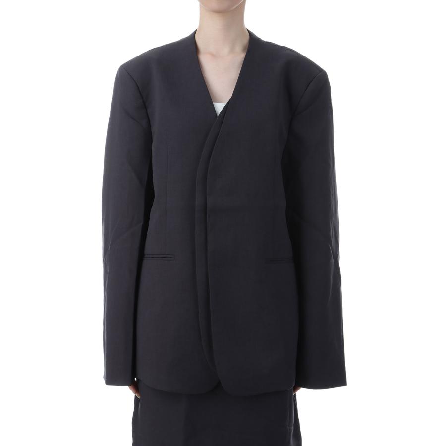 Collarless Over Jacket - CHARCOAL GRAY (62520106) anuke(アンヌーク) | 