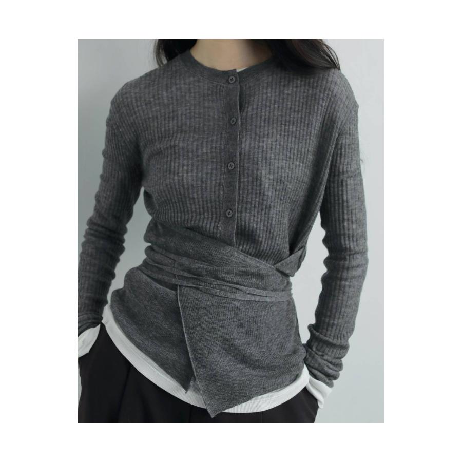 【SALE】Wool Cachecoeur Cardigan - CHARCOAL GRAY (62520502) anuke(アンヌーク) |  | 10