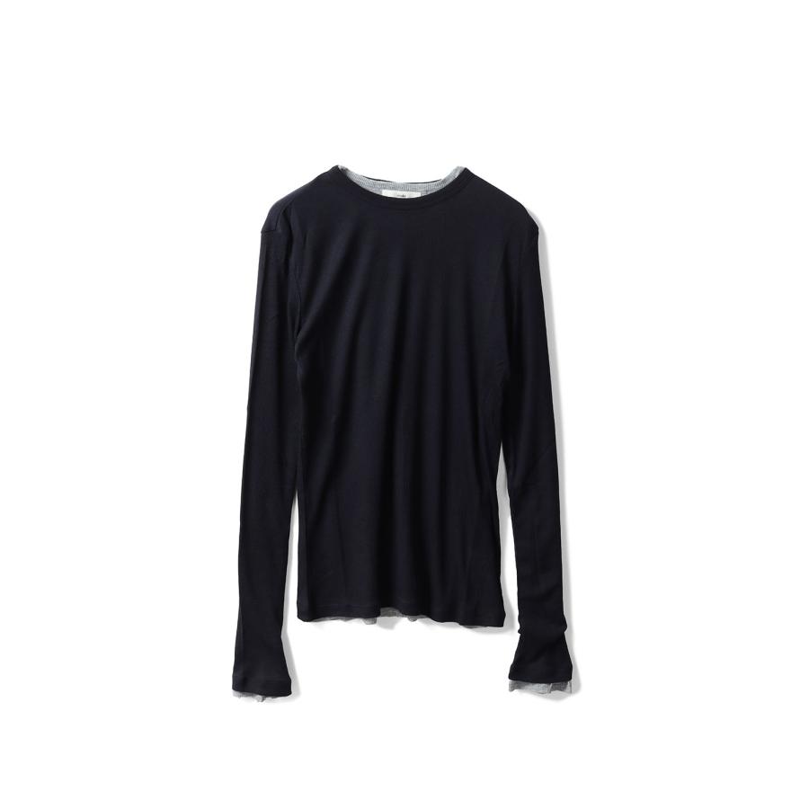 Layered Sheer Long T-shirts - NAVY (62520617) anuke(アンヌーク) |  | 06