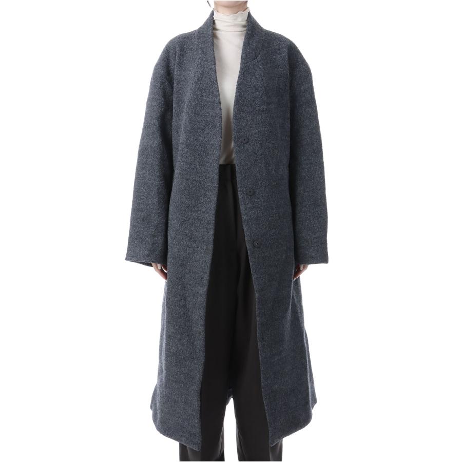 Collarless Cocoon Coat - CHARCOAL GRAY (62520003) anuke(アンヌーク) |  | 01