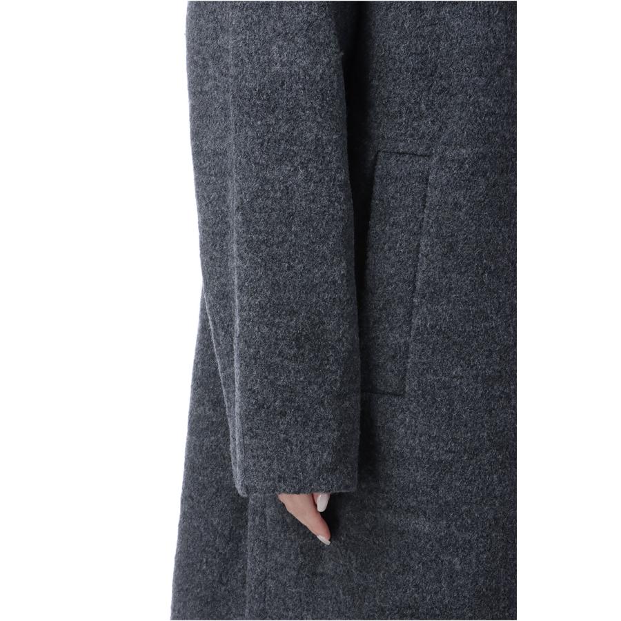 Collarless Cocoon Coat - CHARCOAL GRAY (62520003) anuke(アンヌーク) |  | 06