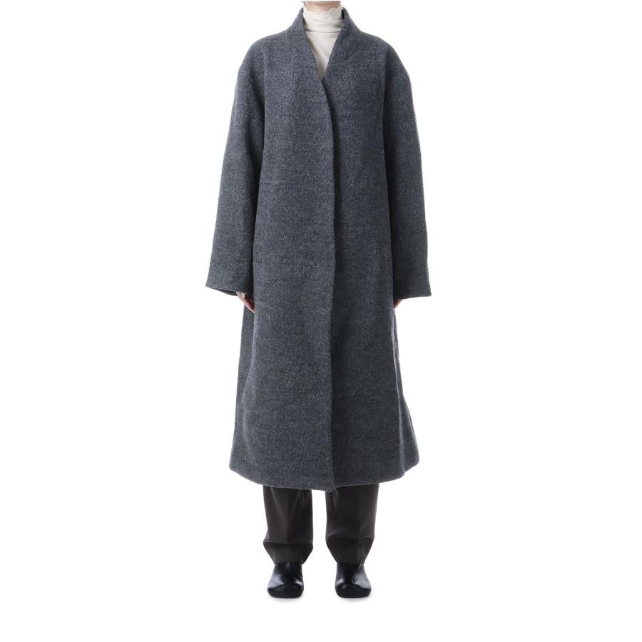 Collarless Cocoon Coat - CHARCOAL GRAY (62520003) anuke(アンヌーク) |  | 07